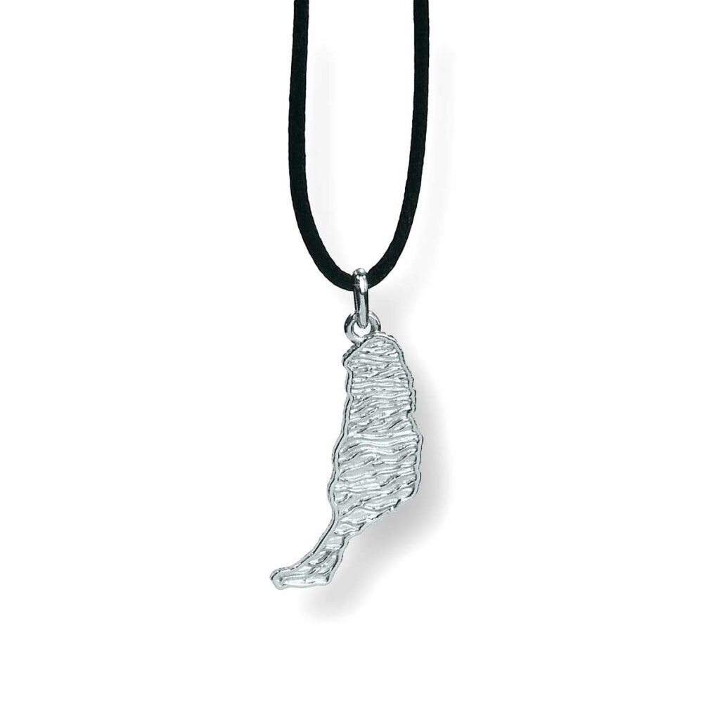 Fuerteventura Kettenanhänger "Insel mit Dünenstruktur XL" 925 Sterling Silber