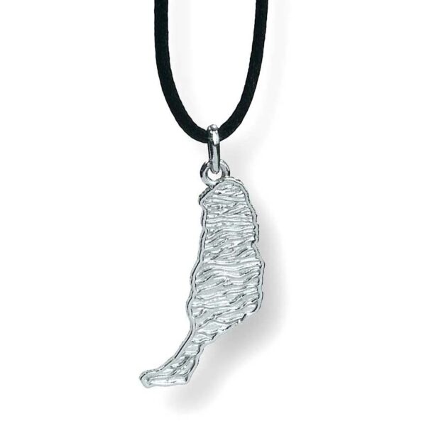 Kettenanhänger "Fuerteventura mit Dünenstruktur", Größe XL in 925 Silber, mit Halsband