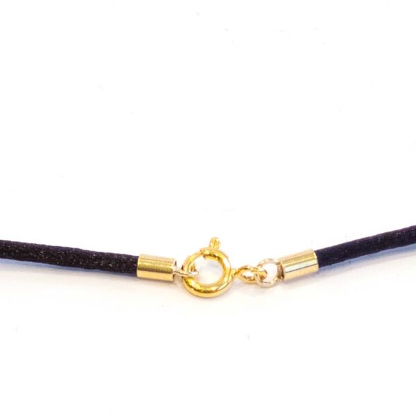 Halsband mit seidenähnlicher Anmutung, schwarz, Verschluss aus 925 Silber, 18K vergoldet
