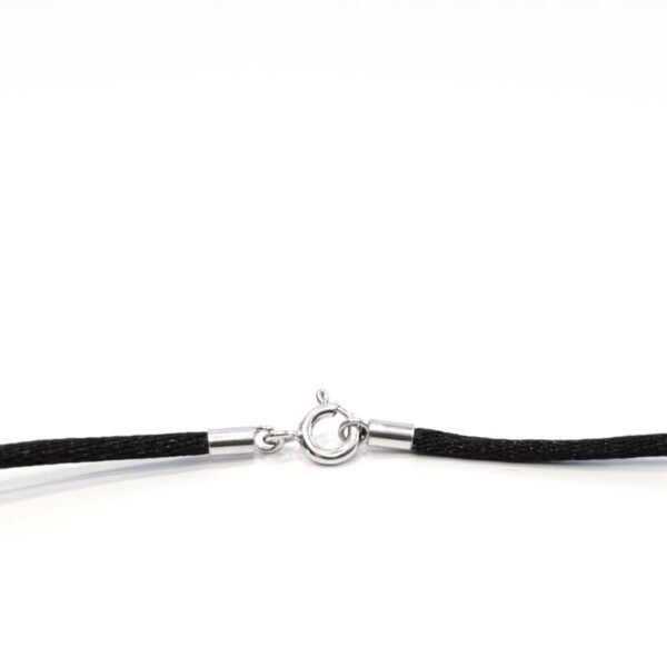 Halsband mit seidenähnlicher Anmutung, schwarz, Verschluss aus 925 Silber