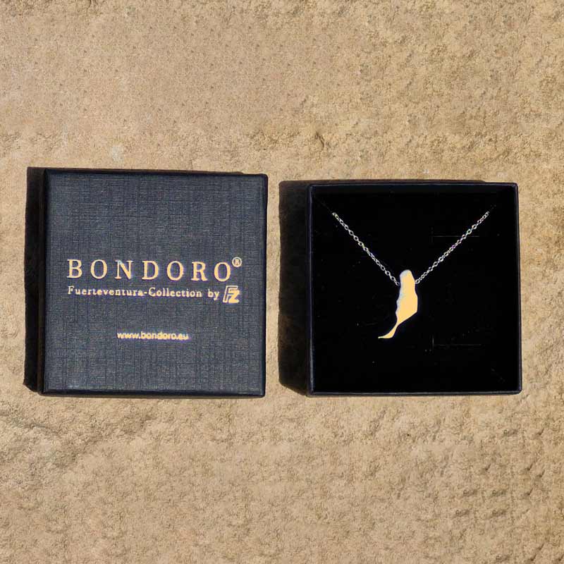 Kettenanhänger "Fuerteventura" 20mm, 925 Sterling Silber, 18K vergoldet, sandgestrahlt matt – Bild 5