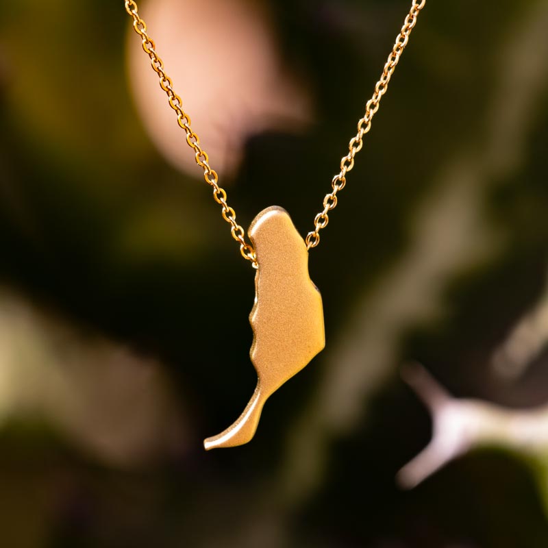 Kettenanhänger "Fuerteventura" 20mm, 925 Sterling Silber, 18K vergoldet, sandgestrahlt matt – Bild 2