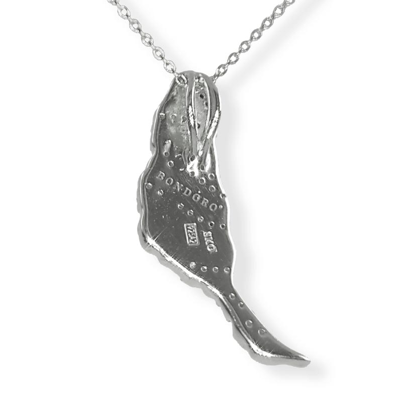 Fuerteventura-Kettenanhänger mit Dünenstruktur und 37 funkelnden Kristallen - 925 Silber – Bild 3